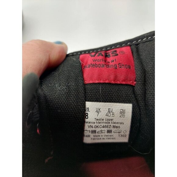 Men’s Van’s Black Skateboarding Shoes — VN-OKC46EZ - Size Mens 8 - Picture 9 of 9